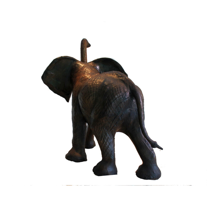 Vintage elephant statue in leather