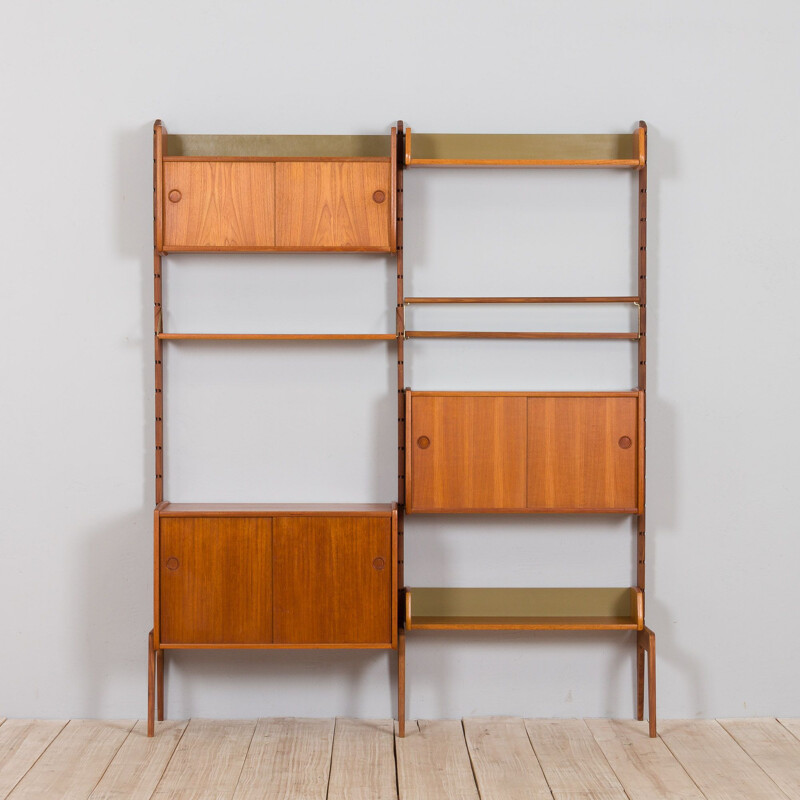 Scandinavian vintage standing Ergo wall unit in teak by John Texmon for Blindheim Møbelfabrikk, 1960s