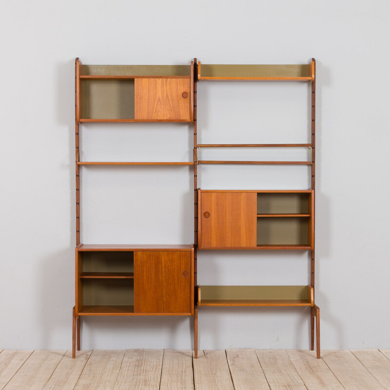 Scandinavian vintage standing Ergo wall unit in teak by John Texmon for Blindheim Møbelfabrikk, 1960s