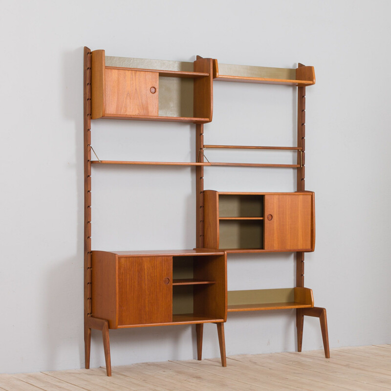 Scandinavian vintage standing Ergo wall unit in teak by John Texmon for Blindheim Møbelfabrikk, 1960s