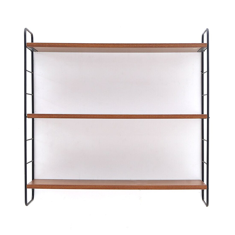 Vintage hanging bookcase with three shelves, 1960s