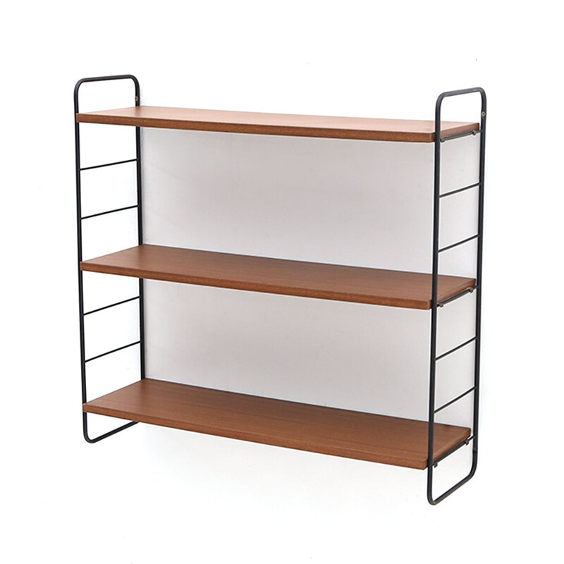 Vintage hanging bookcase with three shelves, 1960s