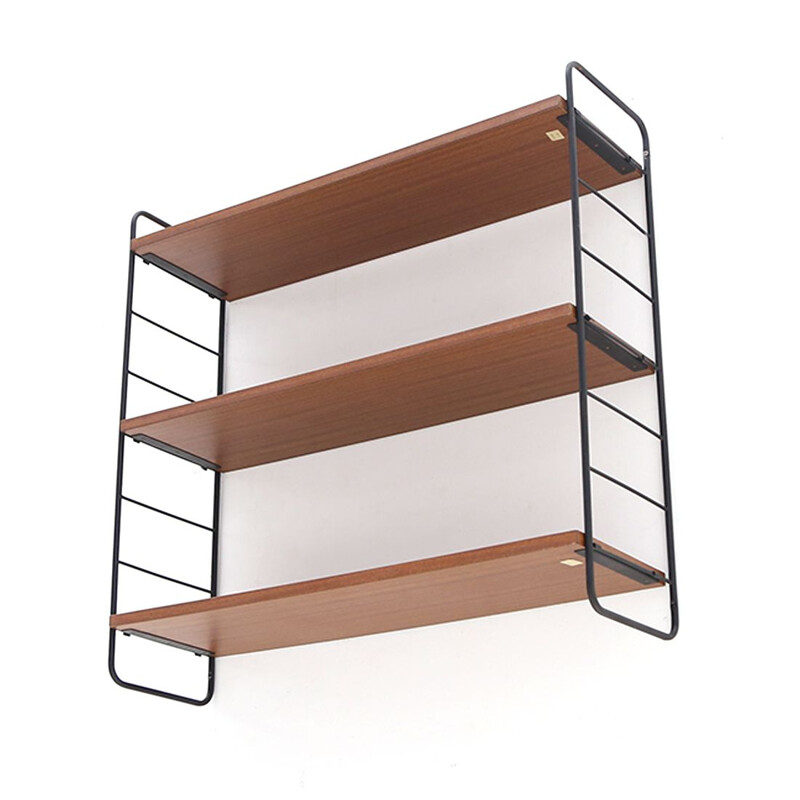 Vintage hanging bookcase with three shelves, 1960s