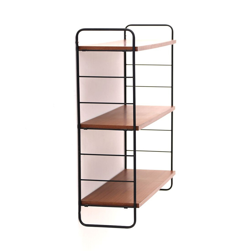 Vintage hanging bookcase with three shelves, 1960s