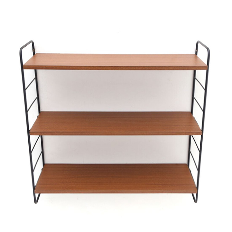 Vintage hanging bookcase with three shelves, 1960s