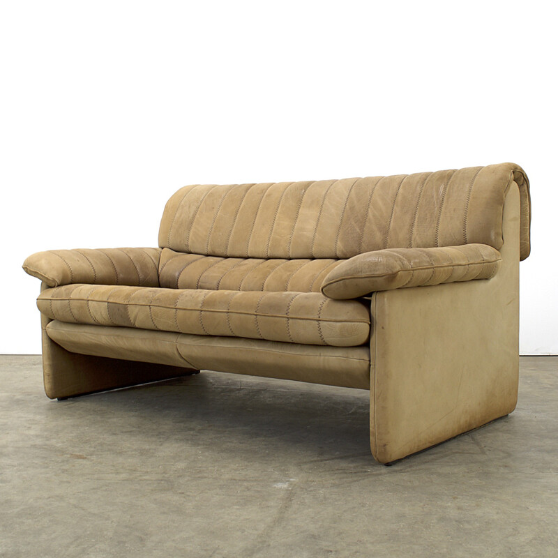 DS-85 De Sede double seat sofa in leather - 1960s