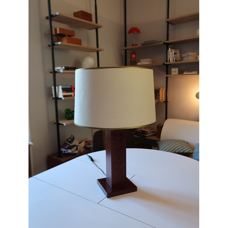 Lampe de table vintage couleur acajou