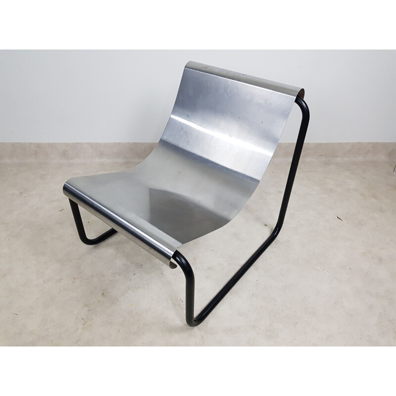 Vintage stainless steel armchair by Patrick Gingembre, 1970s