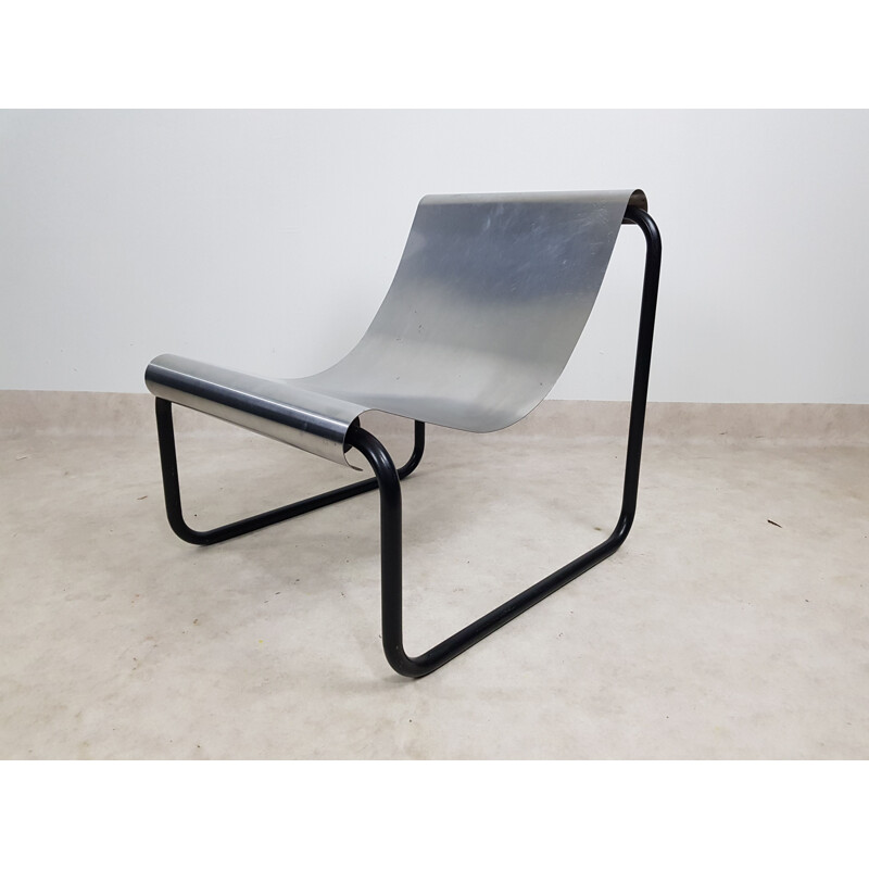 Fauteuil vintage en acier inoxydable par Patrick Gingembre, 1970