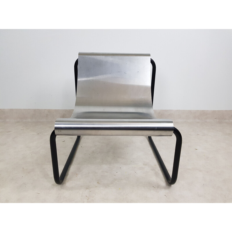 Fauteuil vintage en acier inoxydable par Patrick Gingembre, 1970