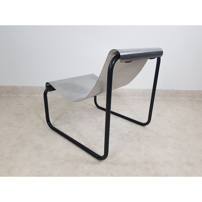 Fauteuil vintage en acier inoxydable par Patrick Gingembre, 1970