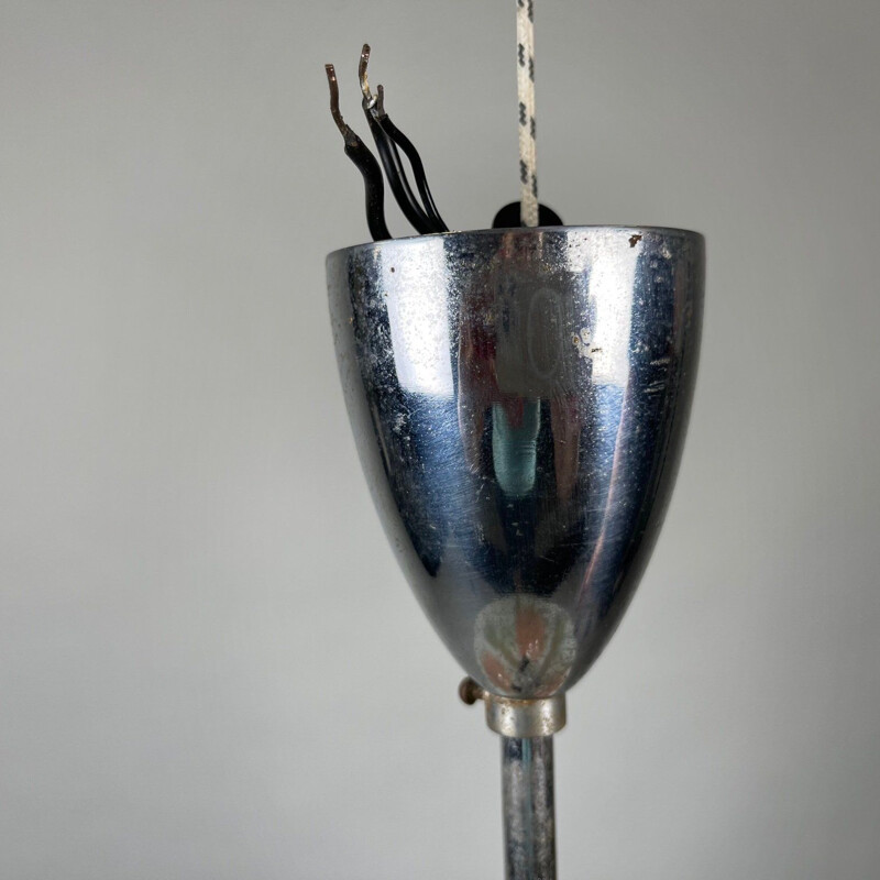 Vintage glass pendant lamp by Zukov, Czechoslovakia 1960