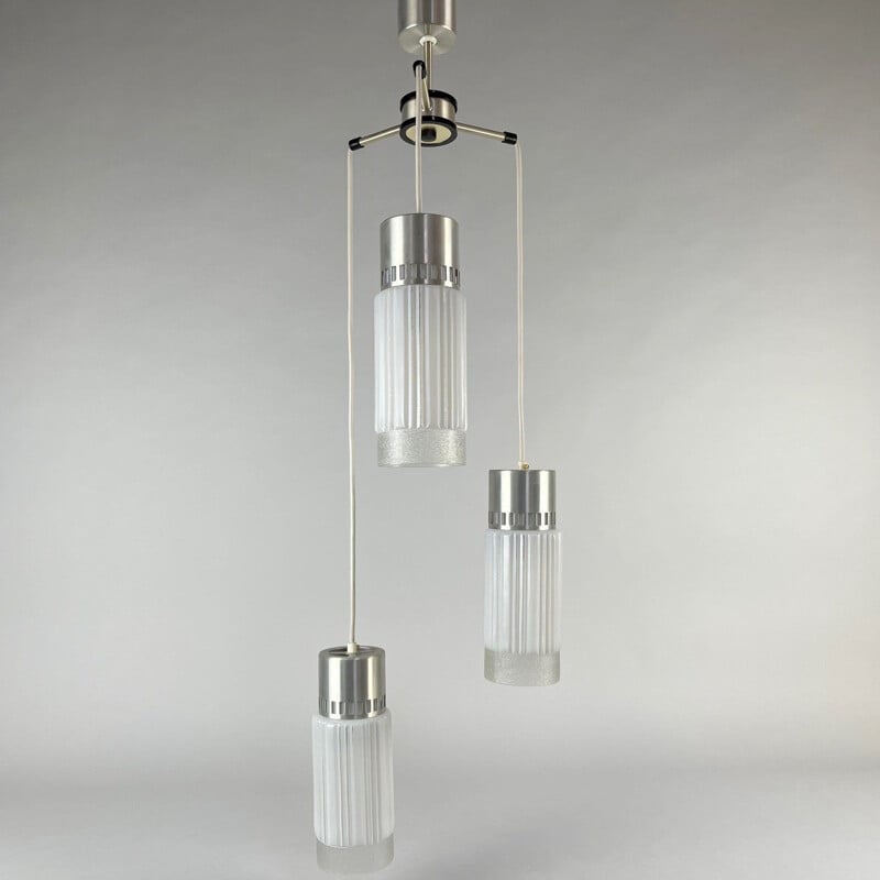 Vintage chandelier with three arms, Czechoslovakia 1970