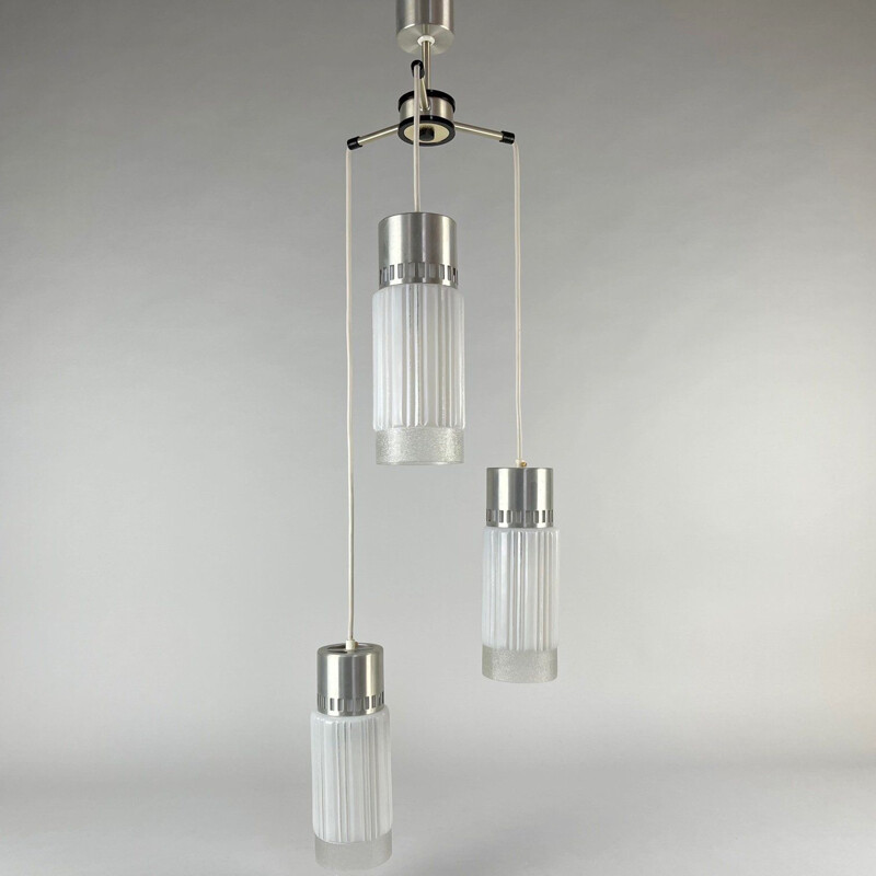 Vintage chandelier with three arms, Czechoslovakia 1970