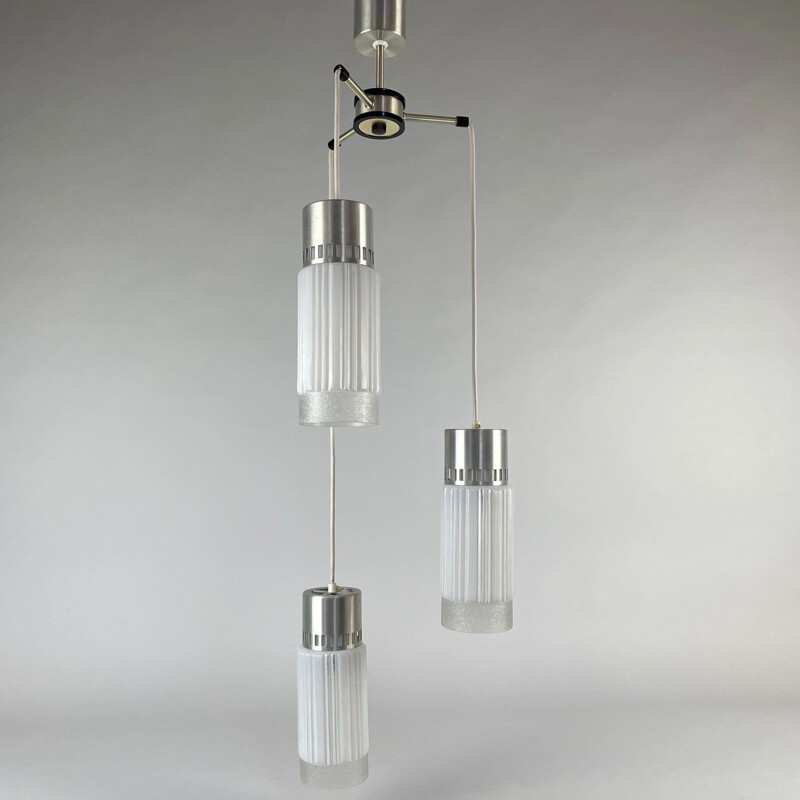 Vintage chandelier with three arms, Czechoslovakia 1970