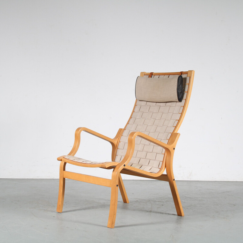 Mid century armchair and ottomane by Finn Ostergaard for Skipper, Denmark 1970s