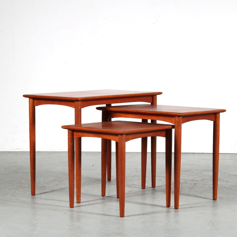 Vintage Danish teak nesting tables, 1950s