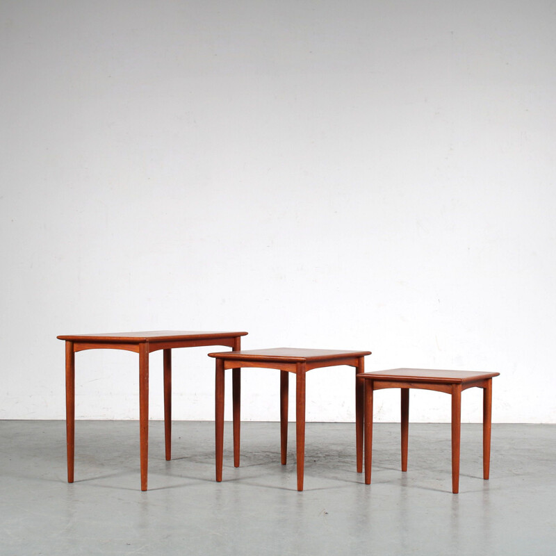 Vintage Danish teak nesting tables, 1950s