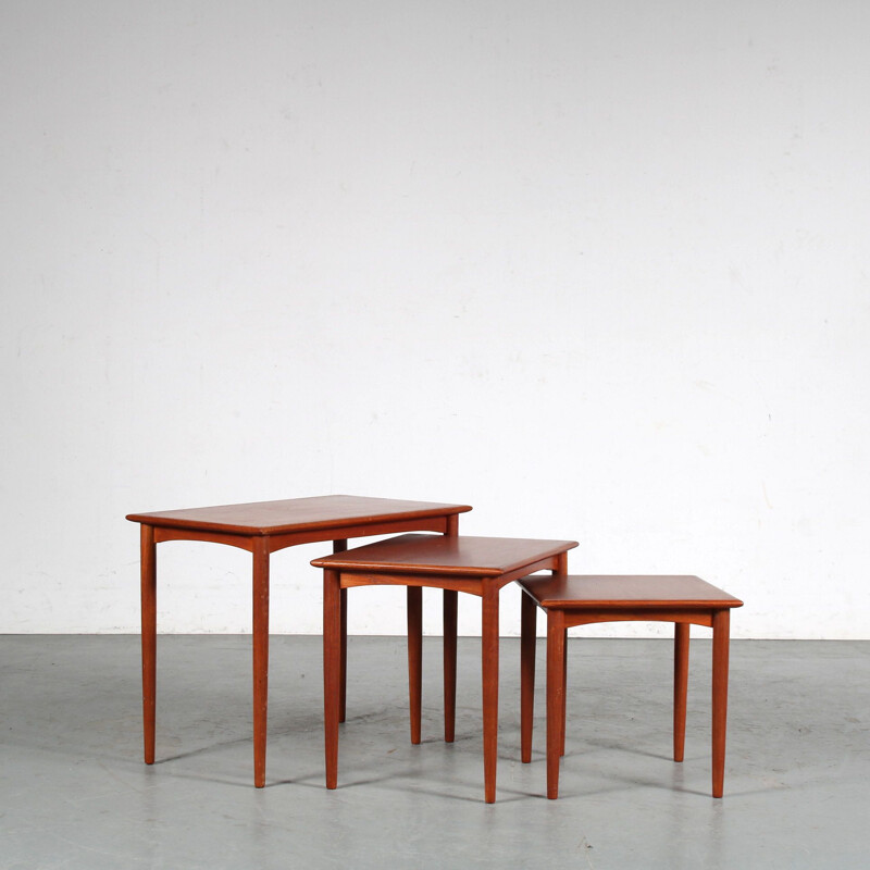 Vintage Danish teak nesting tables, 1950s