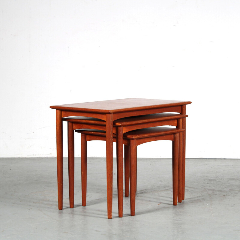 Vintage Danish teak nesting tables, 1950s