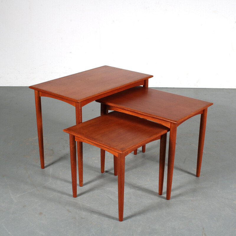 Vintage Danish teak nesting tables, 1950s