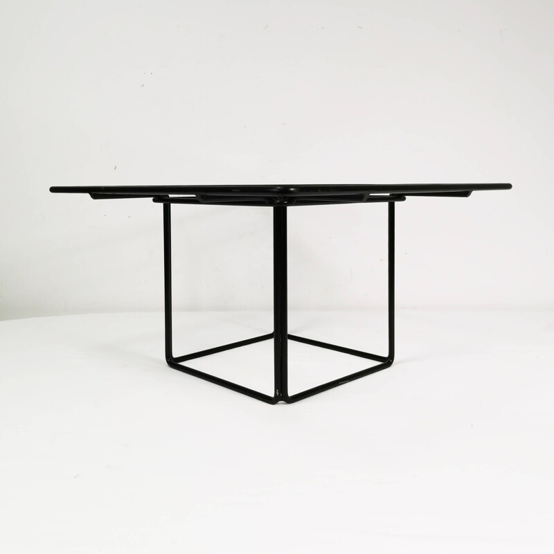 Vintage metal and glass coffee table, Germany 1980s