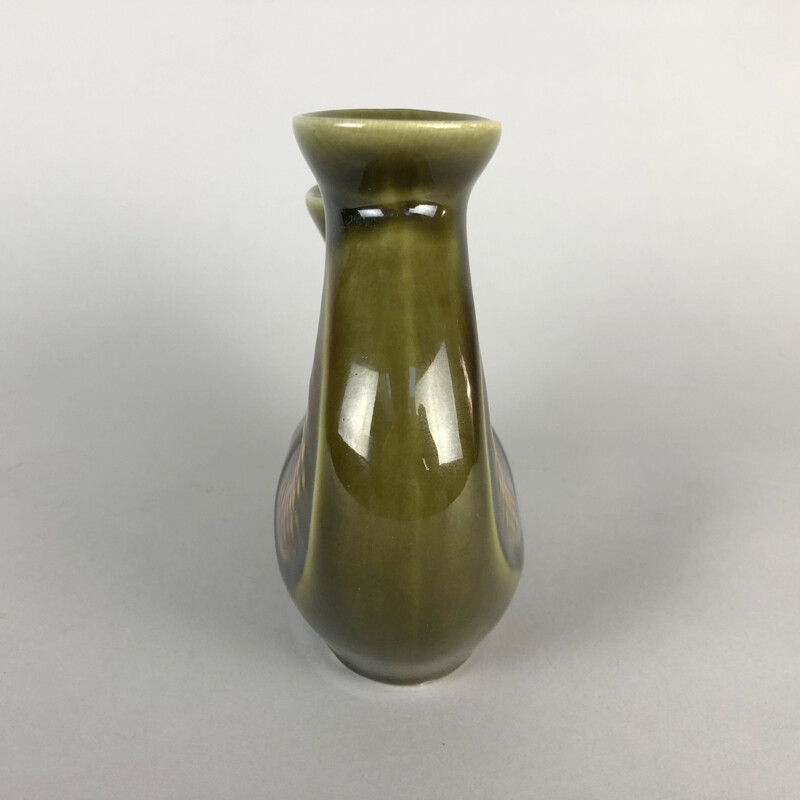Vintage Ditmar Urbach Keramik Vase und Kerzenhalter Set, Tschechoslowakei 1960