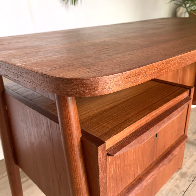 Scandinavian vintage teak desk by Gunnar Nielsen Tibergaard