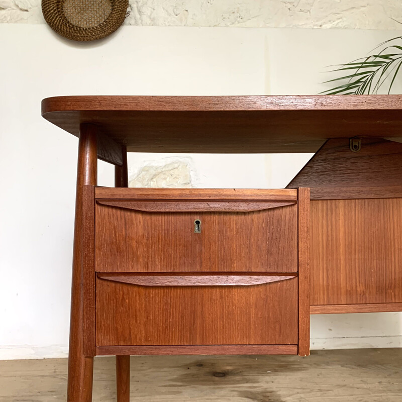 Scandinavian vintage teak desk by Gunnar Nielsen Tibergaard