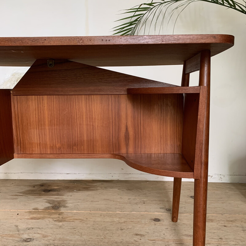 Scandinavian vintage teak desk by Gunnar Nielsen Tibergaard