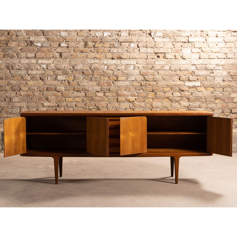 Scandinavian light teak sideboard with 2 double doors, 1970