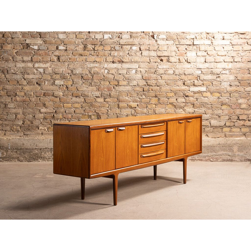 Scandinavian light teak sideboard with 2 double doors, 1970