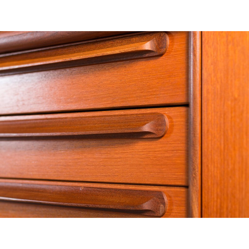 Scandinavian light teak sideboard with 2 double doors, 1970