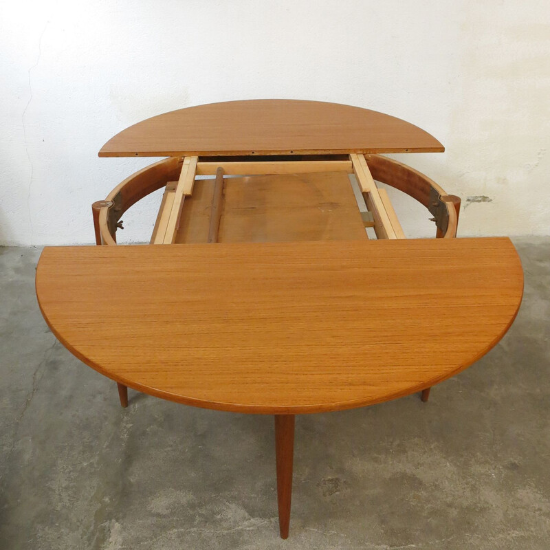 Vintage teak table with extensions, 1960