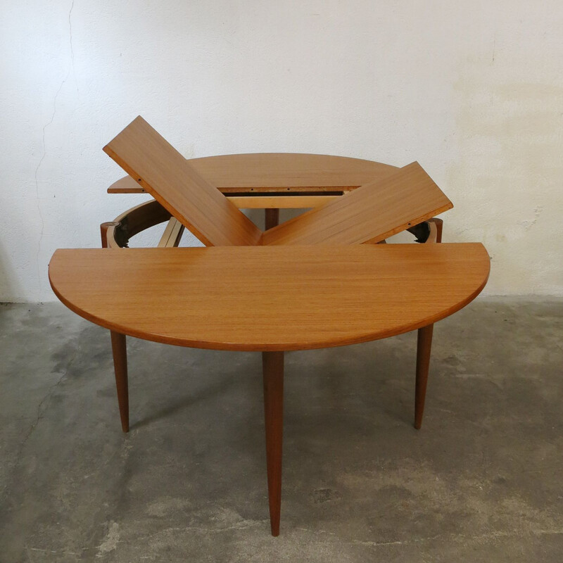 Vintage teak table with extensions, 1960