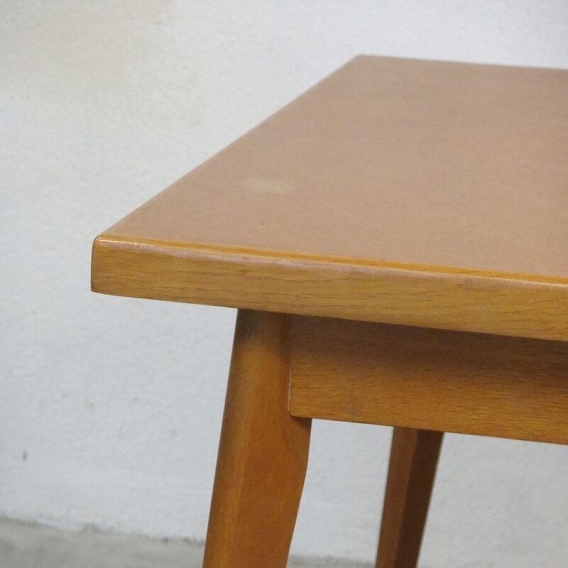 Mesa vintage de madera con extensiones, 1950