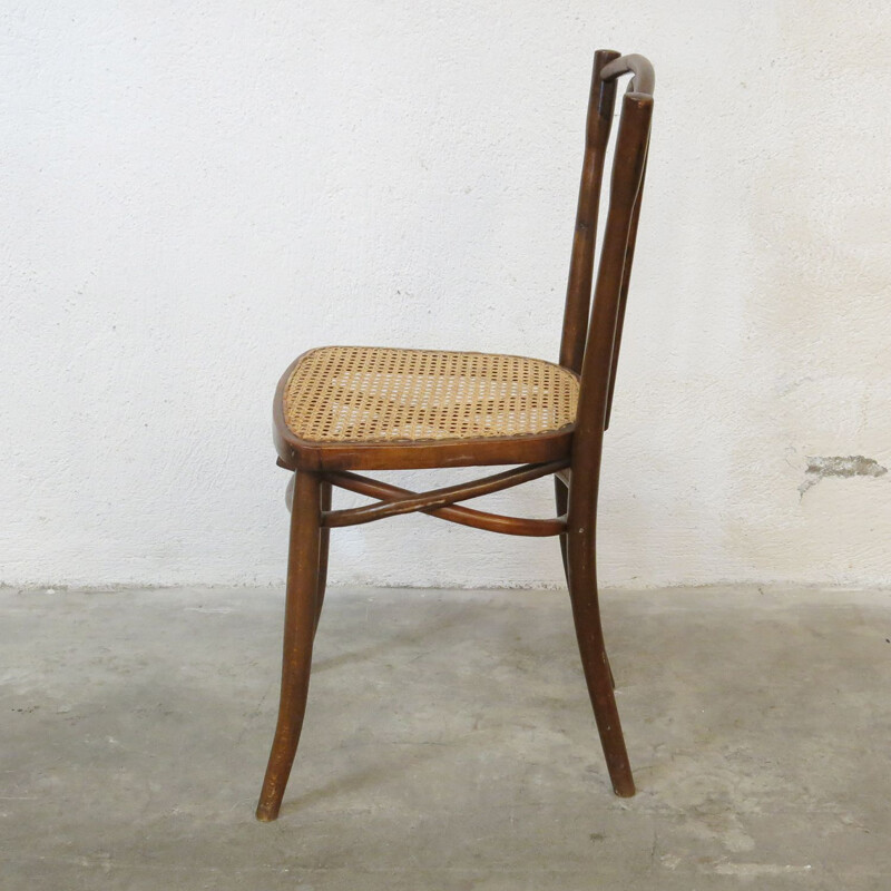 Set of 4 vintage bistro chairs by Thonet, 1920
