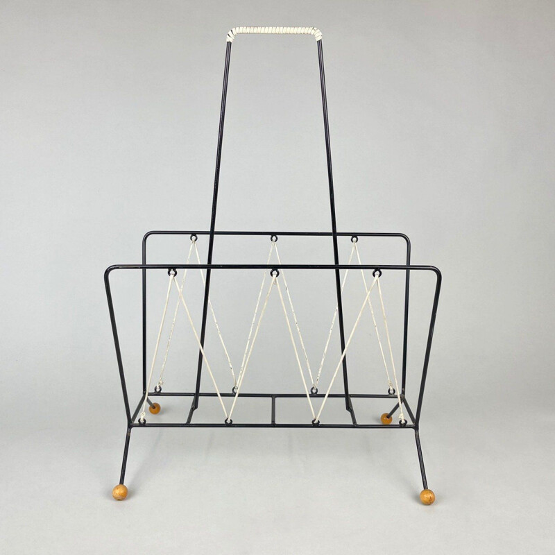 Vintage metal magazine rack, 1960