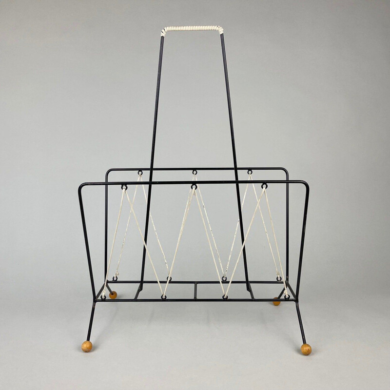 Vintage metal magazine rack, 1960