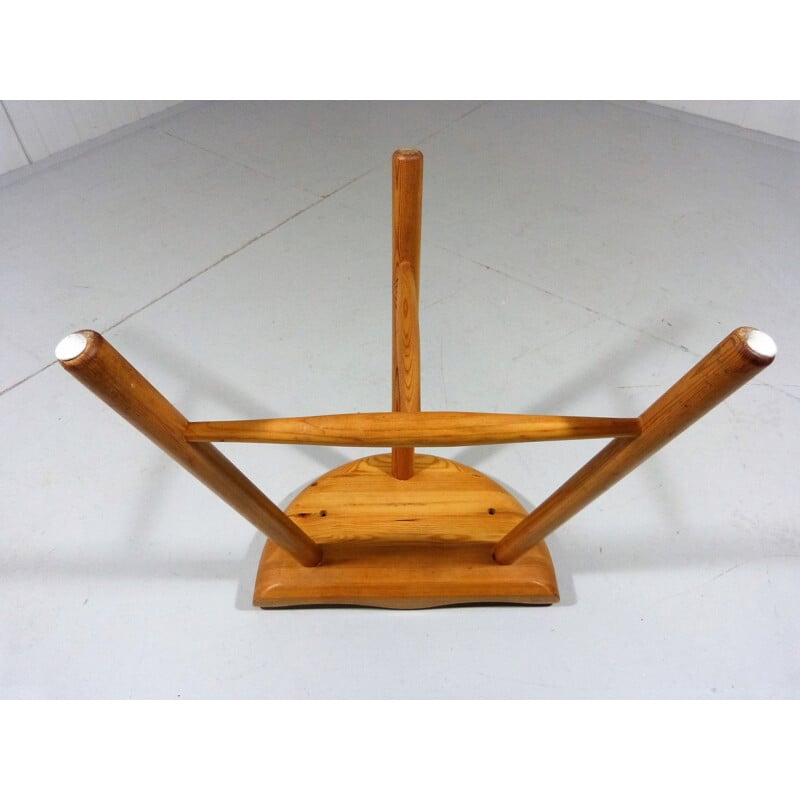 Pine tripod vintage stool by Arne Hovmand Olsen, Denmark 1960s