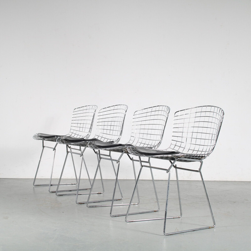 Set of 4 vintage dining chairs by Harry Bertoia for Knoll, USA 1970