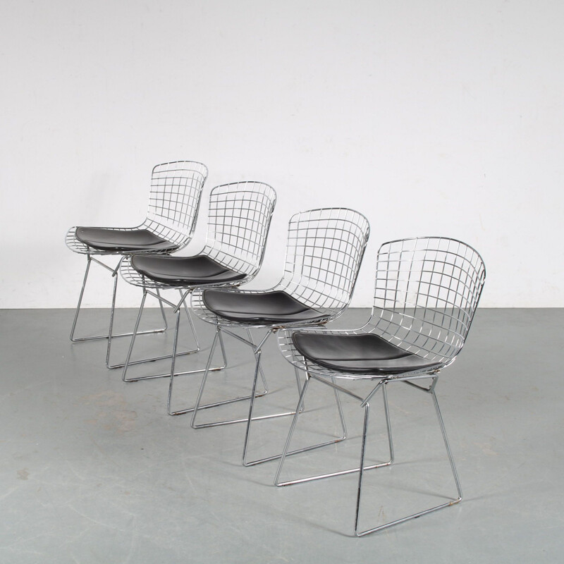 Ensemble de 4 chaises vintage par Harry Bertoia pour Knoll, USA 1970