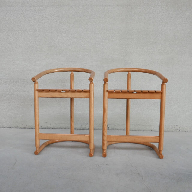 Pair of German vintage bentwood bar stools, 1980s