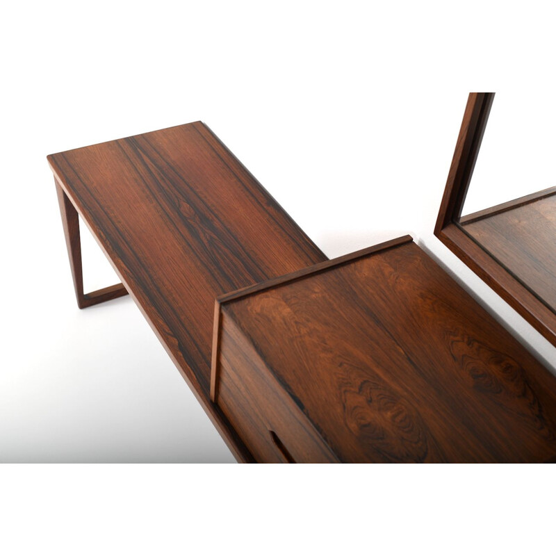 Vintage rosewood entrance hall set by Kai Kristiansen for Aksel Kjersgaard, 1950s