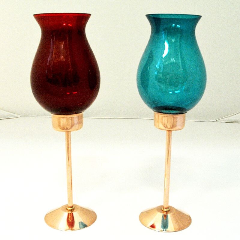 Pair of vintage Swedish candlesticks by Gnosjö Konstmide, 1960s