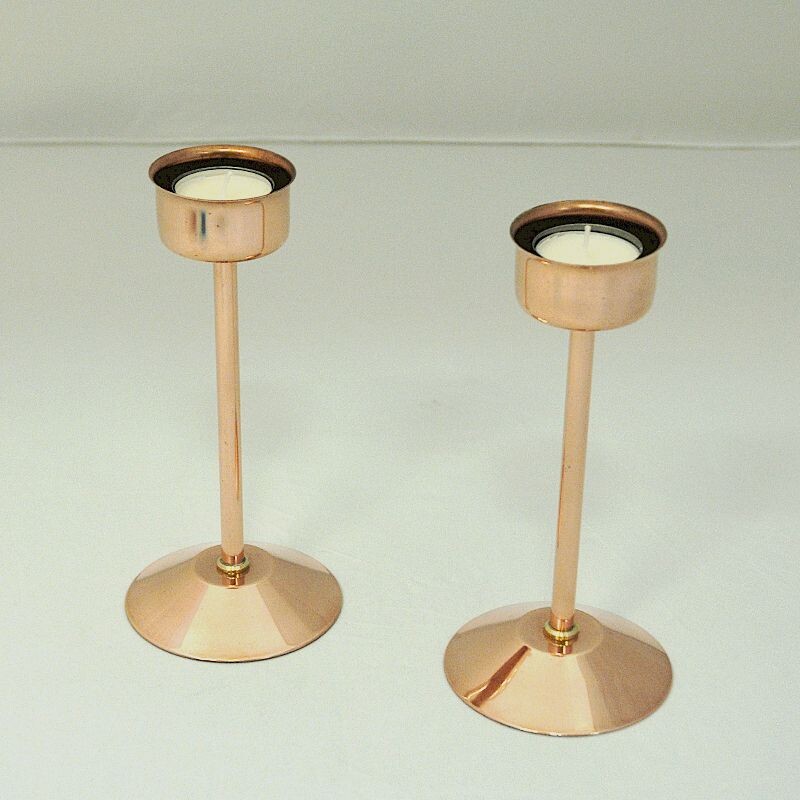 Pair of vintage Swedish candlesticks by Gnosjö Konstmide, 1960s