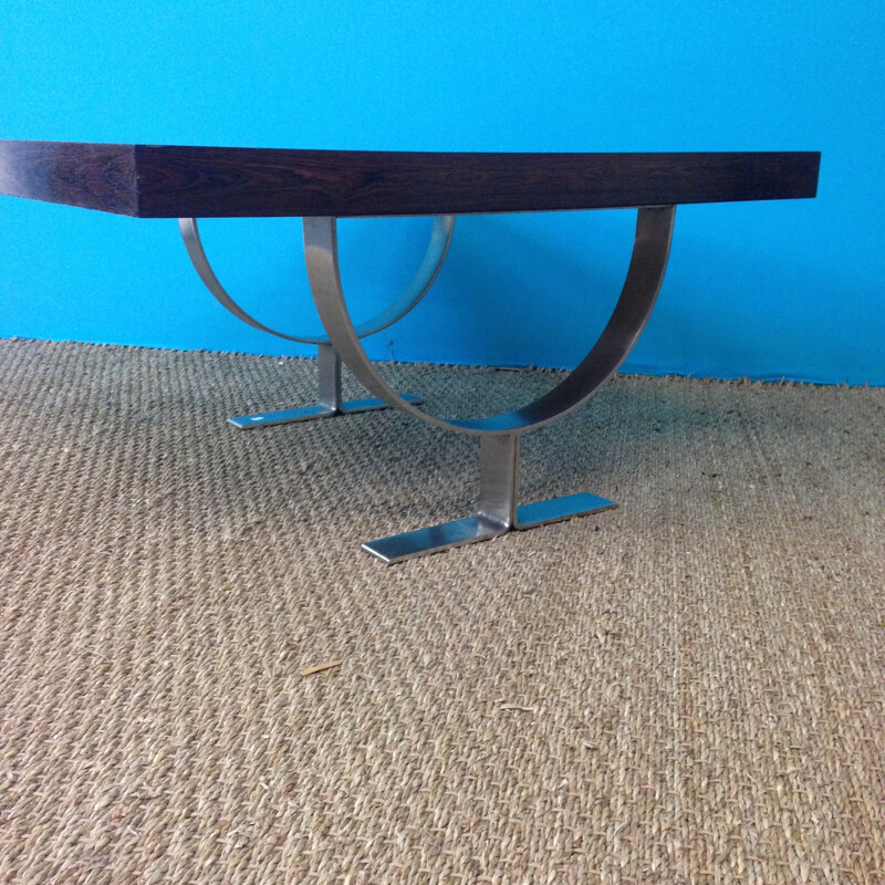 Asymetric rosewood coffe table - 1970s