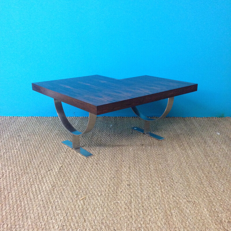 Asymetric rosewood coffe table - 1970s