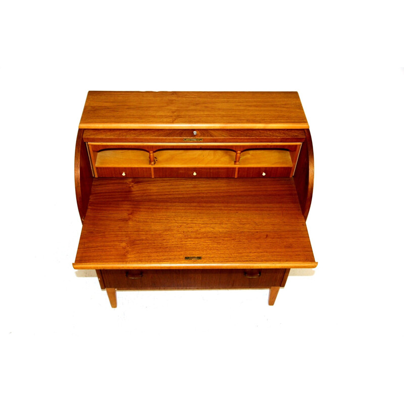 Vintage teak and beechwood secretary, Sweden 1960