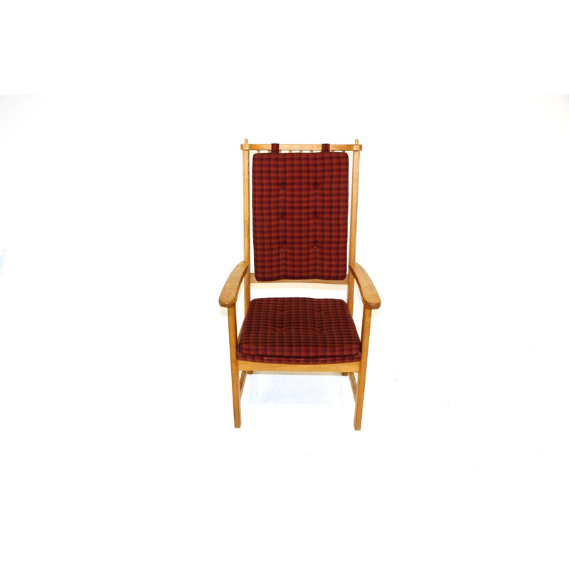 Vintage beechwood armchair by Yngve Ekström for Stolfabrik, 1960